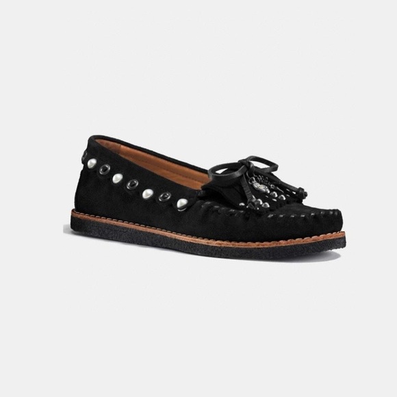 Coach Rocassin Suede Slipon Embellished Moc - Picture 5 of 12